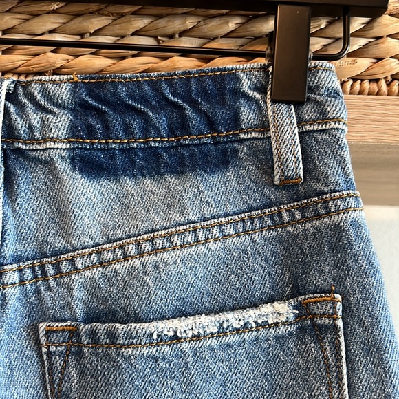 Shop Stevie Mid-Rise Distressed Straight Leg Ankle Raw Hem Jean, 24 - Picture 6 of 9